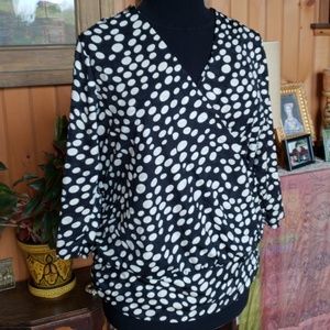 JNY collection faux wrap blouse